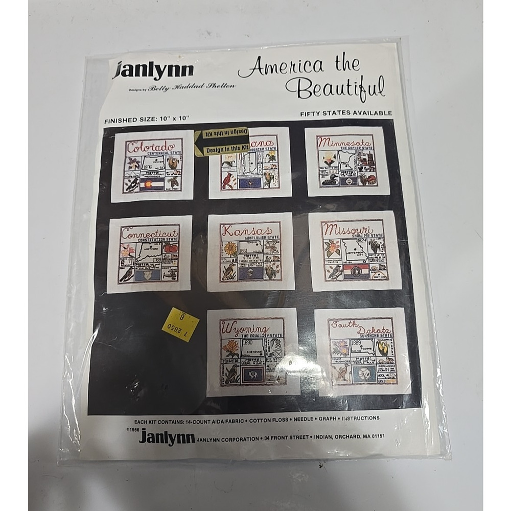 NEW Janlynn America the Beautiful Colorado Centennial Cross Stitch Kit 10"x10"‎